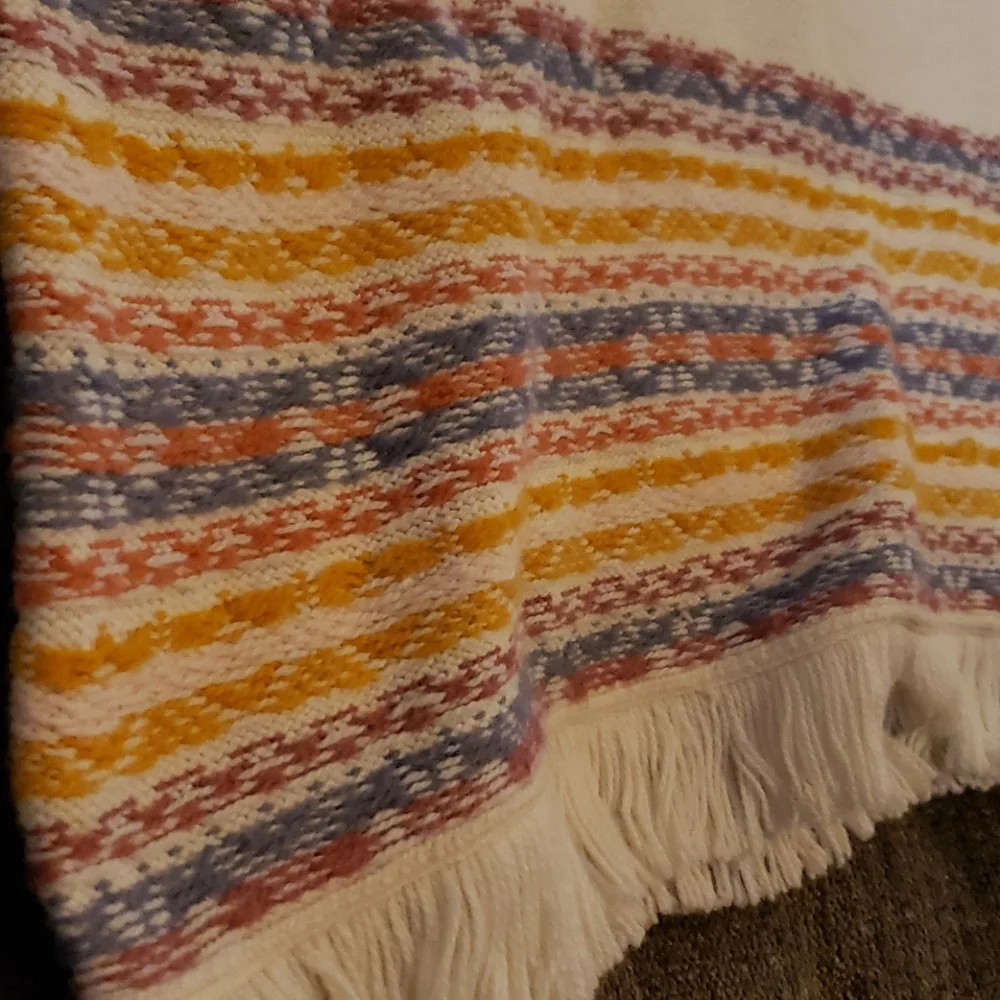 Madewell Fringed Jacquered Short Sleeve Sweater